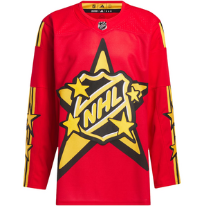 QUINN HUGHES 2024 ALL STAR AUTHENTIC RED ADIDAS X DREW HOUSE NHL JERSEY (VANCOUVER CANUCKS)