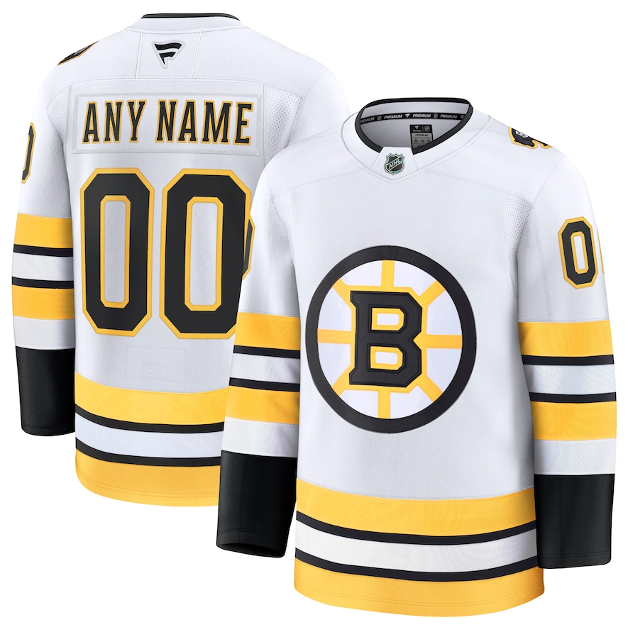ANY NAME AND NUMBER BOSTON BRUINS HOME OR AWAY 2025-26 FANATICS PREMIUM NHL JERSEY (HAND STITCHED ON-ICE NAME/NUMBER/CUSTOMIZATION)