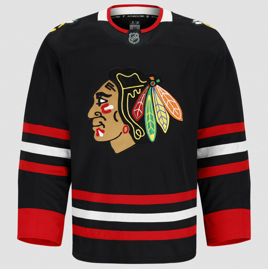 ANY NAME AND NUMBER CHICAGO BLACKHAWKS ALTERNATE FANATICS AUTHENTIC PRO GAME NHL JERSEY MADE IN CANADA MIC (HAND STITCHED ON-ICE NAME/NUMBER/CUSTOMIZATION)