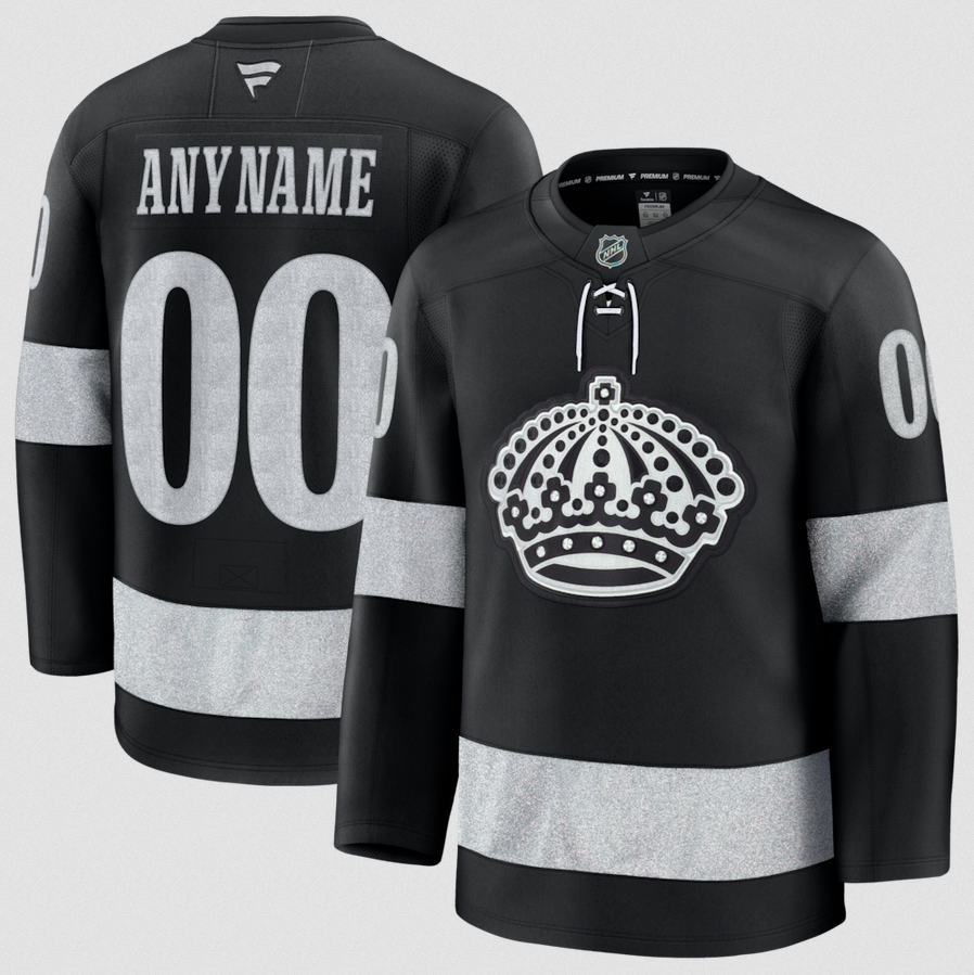 ANY NAME AND NUMBER LOS ANGELES KINGS ALTERNATE FANATICS PREMIUM NHL JERSEY (HAND STITCHED ON-ICE NAME/NUMBER/CUSTOMIZATION)