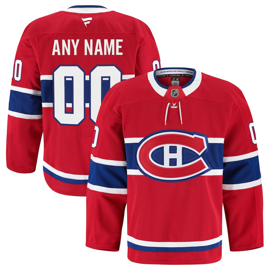 ANY NAME AND NUMBER MONTREAL CANADIENS HOME FANATICS AUTHENTIC PRO GAME NHL JERSEY MADE IN CANADA MIC
