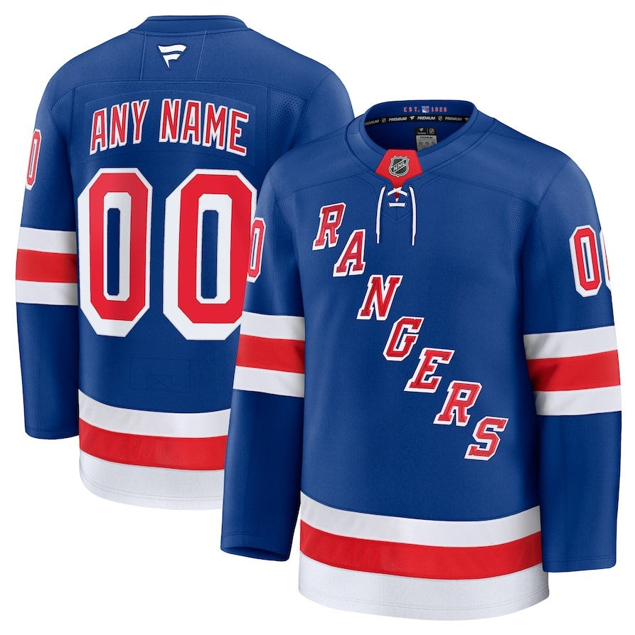 ANY NAME AND NUMBER NEW YORK RANGERS HOME OR AWAY FANATICS NHL JERSEY (HAND STITCHED PREMIUM MODEL)