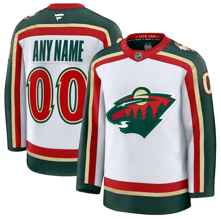 ANY NAME AND NUMBER MINNESOTA WILD 25TH ANNIVERSARY FANATICS PREMIUM NHL JERSEY WITH PATCH (HAND STITCHED ON-ICE NAME/NUMBER/CUSTOMIZATION)