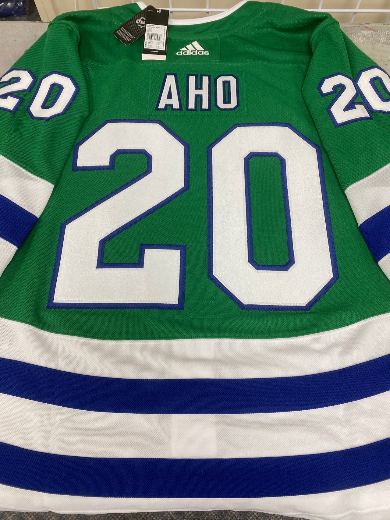 ANY NAME AND NUMBER CAROLINA HURRICANES RETRO WHALERS GREEN ADIDAS AEROREADY NHL JERSEY (HAND STITCHED ON-ICE NAME/NUMBER/CUSTOMIZATION)